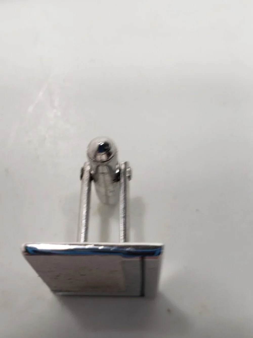 Vintage Rectangular Textured Mid Century Silver Tone Cufflinks